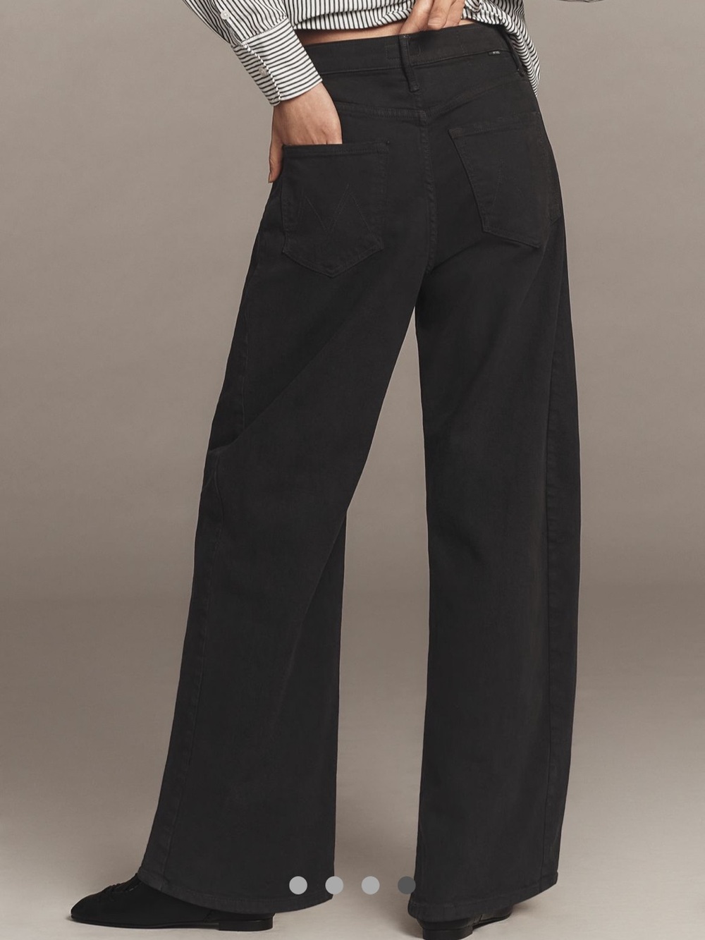 Mother Half Pipe Barrel
Wide Leg High-Rise Jeans - black